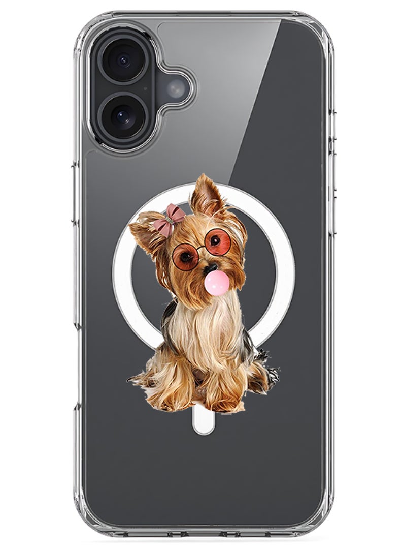 Theodor Magnetic Case for Apple iPhone 17 Compatible with MagSafe Wireless Charging, Shockproof Phone Bumper Cover - Dog with bubble - Image 1
