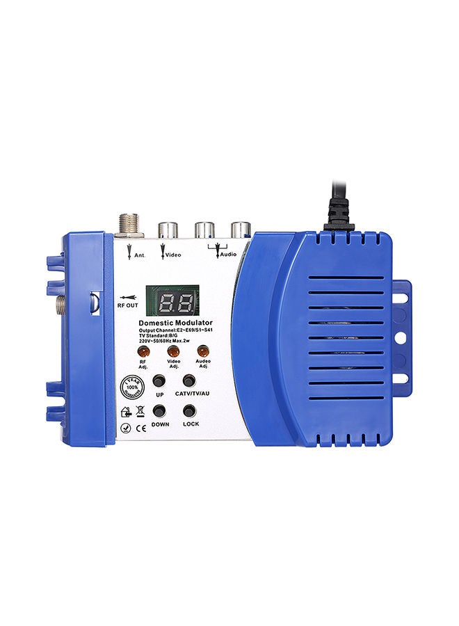 NIBEMINENT Audio Video Modulator TV Converter Signal Amplifier V6601 Blue - Image 1