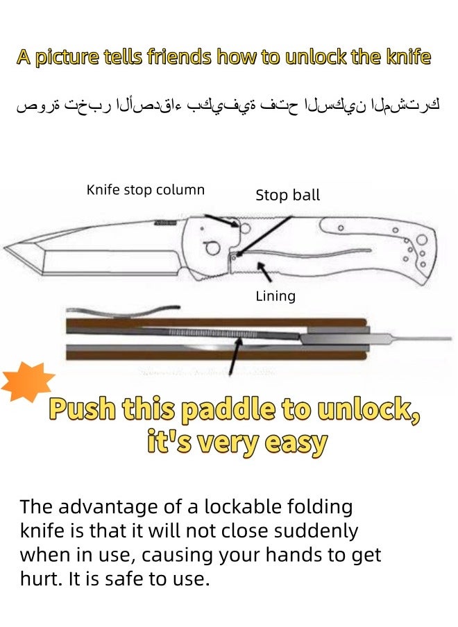 Browning - Multifunctional Stainless Steel Laser Pattern Folding Knife G10 Handle All-Steel Portable Outdoor Folding Knife Outdoor Camping Fruit Knife - Image 1