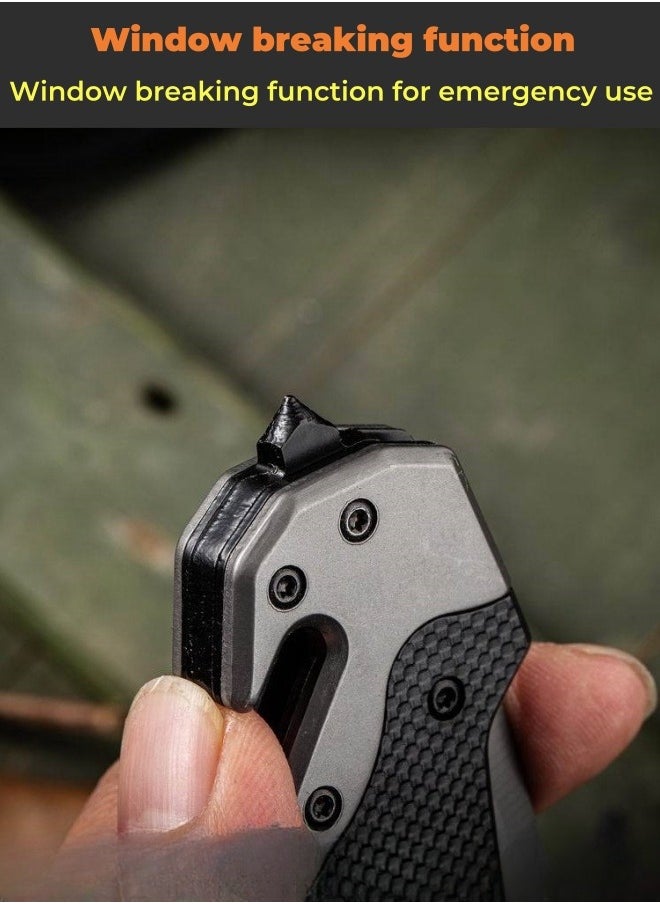 Browning - Multifunctional Stainless Steel Laser Pattern Folding Knife G10 Handle All-Steel Portable Outdoor Folding Knife Outdoor Camping Fruit Knife - Image 1