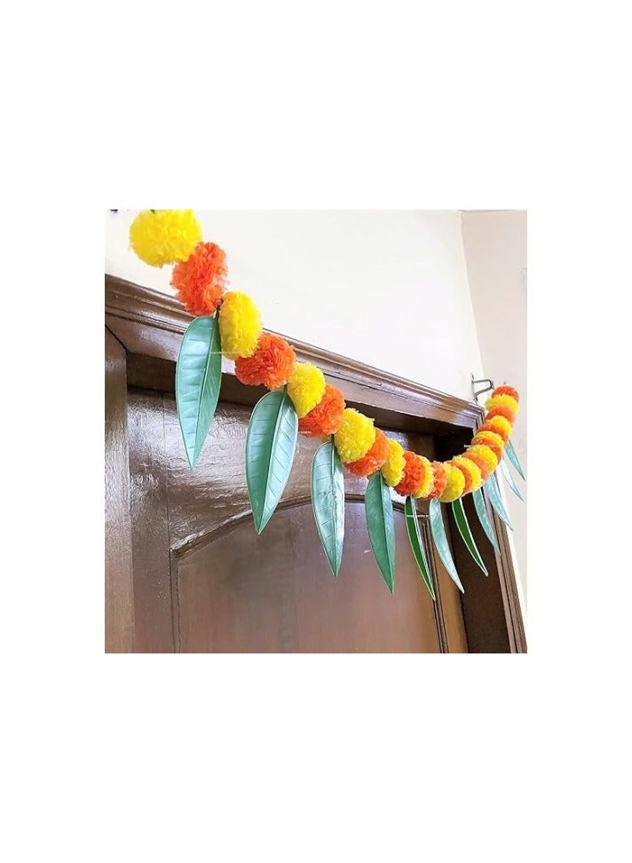 DecoLoral DECOR ME banderwall with green leaf / Toran Door hanging. - Image 2