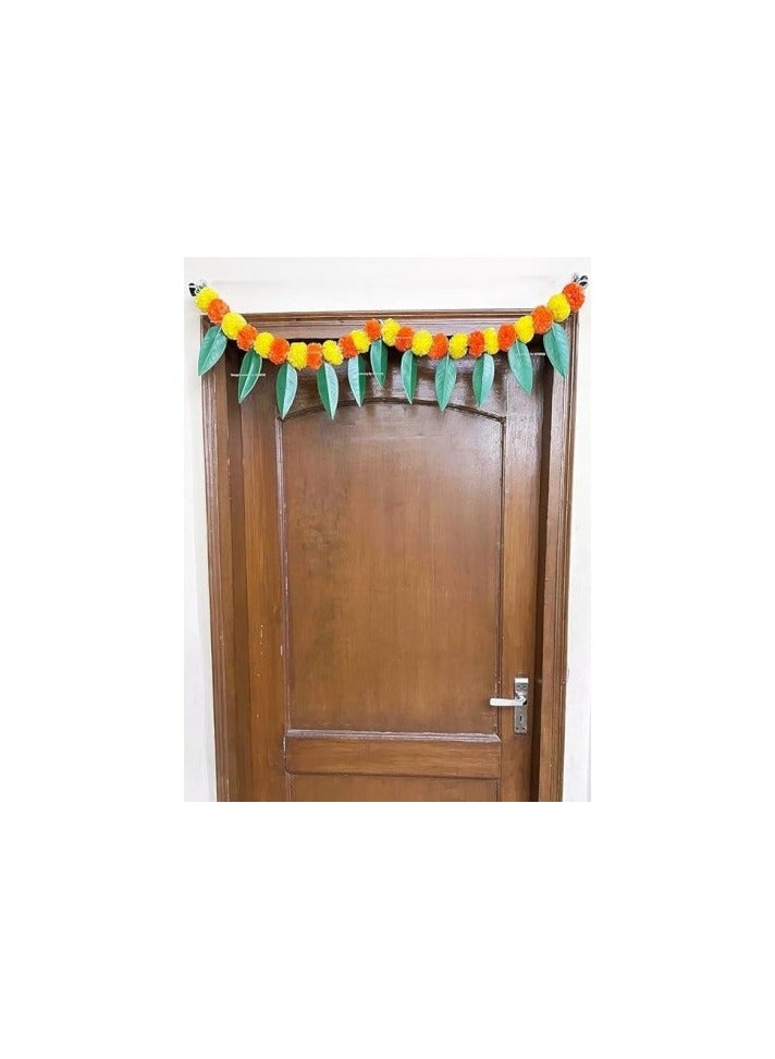 DecoLoral DECOR ME banderwall with green leaf / Toran Door hanging. - Image 3