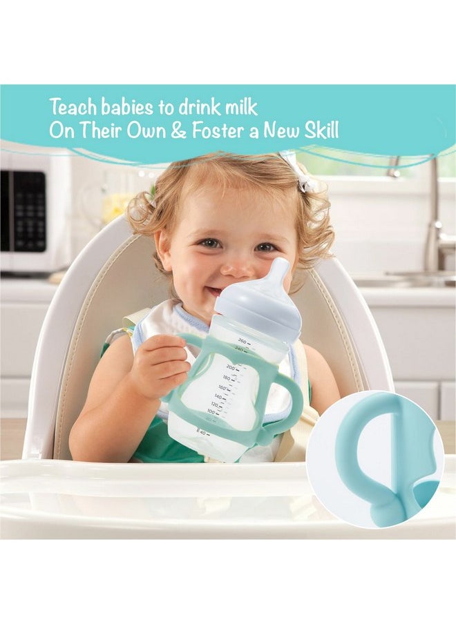 VanPet - VANPET Baby Bottle Handles for Avent Natural Baby Bottle, Easy-Grip Transitional Sippy Cup Handles, Compatible with Philips Avent Natural Baby Bottle 9 oz, BPA Free (White+Blue+Green) - Image 1