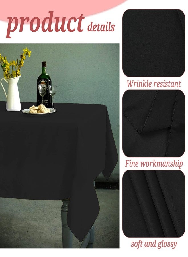 YMHPRIDE 6 Pack Polyester Tablecloth for 6 Foot Rectangle Tables,60 x102 inch Black Polyester Table Covers, Washable Black Table Cloth for Wedding,Party,Banquet,Restaurant,Buffet - Image 3