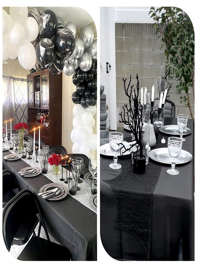 YMHPRIDE 6 Pack Polyester Tablecloth for 6 Foot Rectangle Tables,60 x102 inch Black Polyester Table Covers, Washable Black Table Cloth for Wedding,Party,Banquet,Restaurant,Buffet - Image 5