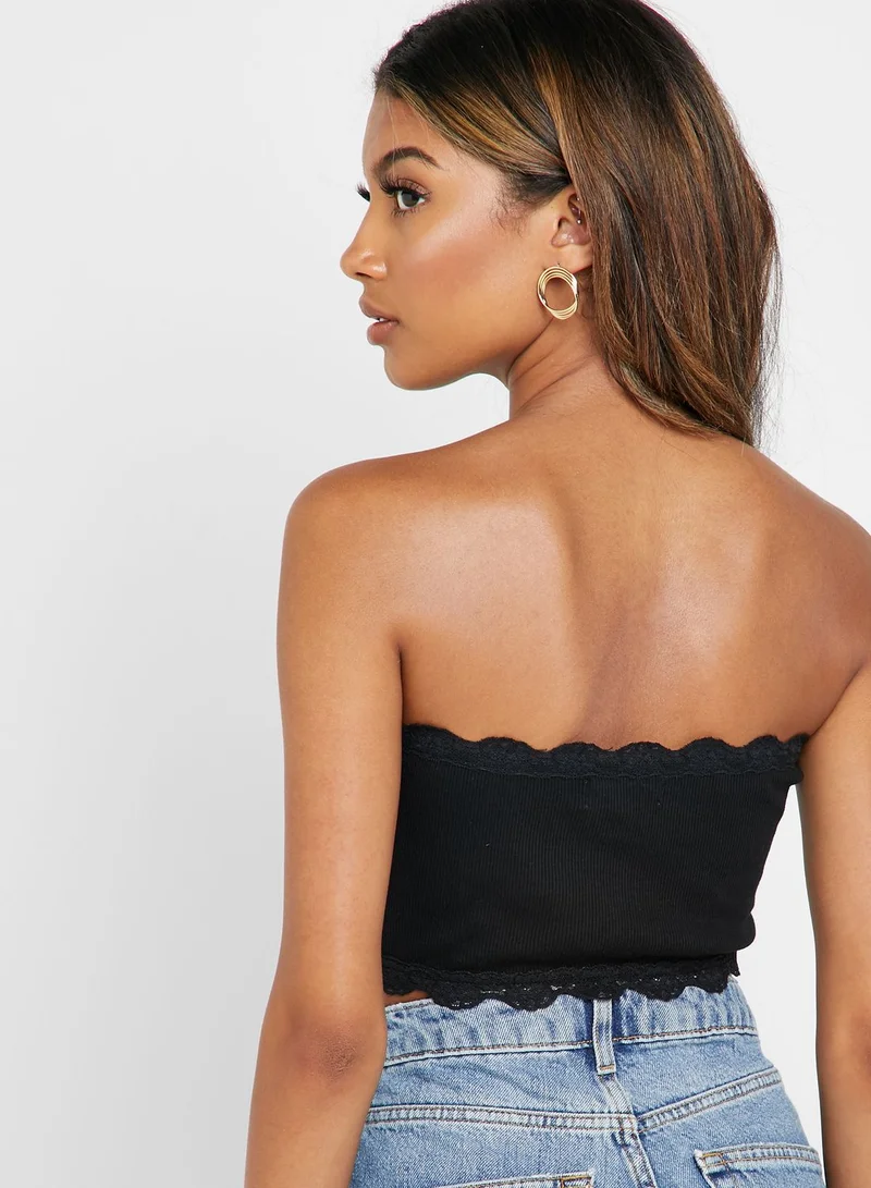 TOPSHOP Lace Detail Bandeau Top