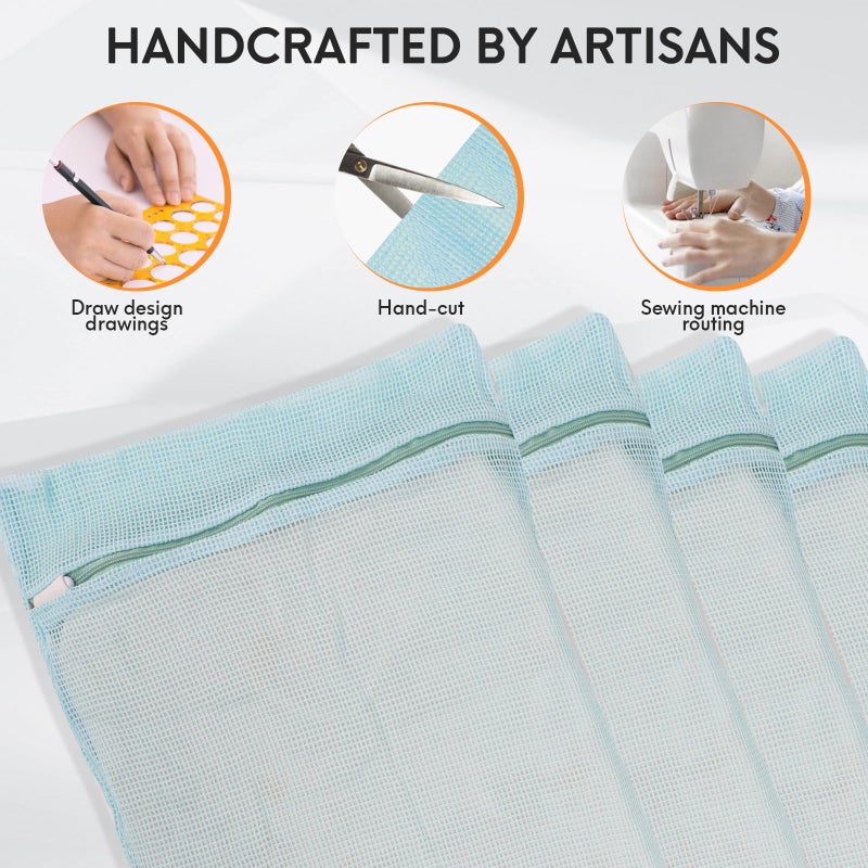 NAHADS 4-Piece Blue Medium Durable Organic Cotton Mesh Laundry Bags with Sturdy Zippers and Breathable Mesh are Delicate Laundry Bags for Underwear, Clothes, Pants and Socks - Image 3