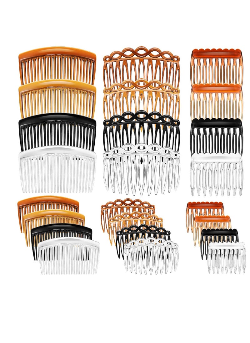 Chuangdi - 24 Pieces French Hair Side Combs Set Plastic Twist Comb Hair Clip Combs Accessories for Women(9 Teeth Side, 11 Teeth Side, 23 Teeth Side) - Image 1