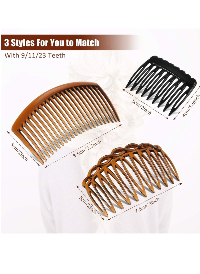Chuangdi - 24 Pieces French Hair Side Combs Set Plastic Twist Comb Hair Clip Combs Accessories for Women(9 Teeth Side, 11 Teeth Side, 23 Teeth Side) - Image 1