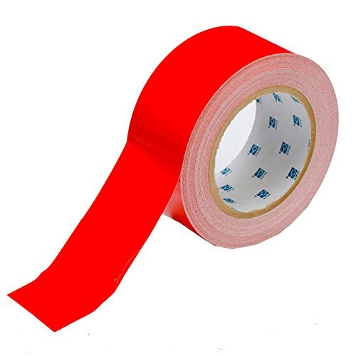 Brady شريط تحديد الأرضيات ToughStripe من برادي - أحمر، شريط أرضيات غير كاشط - عرض 4 بوصات، طول 100 قدم للخرسانة، الظروف القاسية، الرافعات الشوكية، الأرضيات ذات الحركة العالية (104373) - Image 2