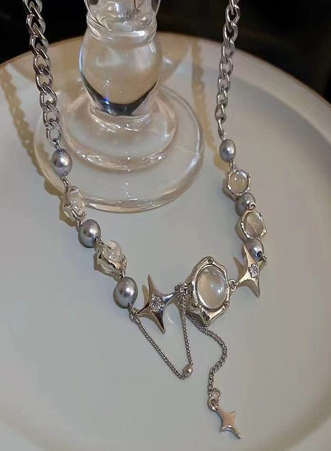 قلادة بينغيونغ تشانغ إتش آند زد واي تو كيه كريستال ستار مونستون بتصميم غير منتظم، بنمط بانك قوطي، مستوحاة من موسيقى البوب الكورية، مناسبة للنساء - Image 5