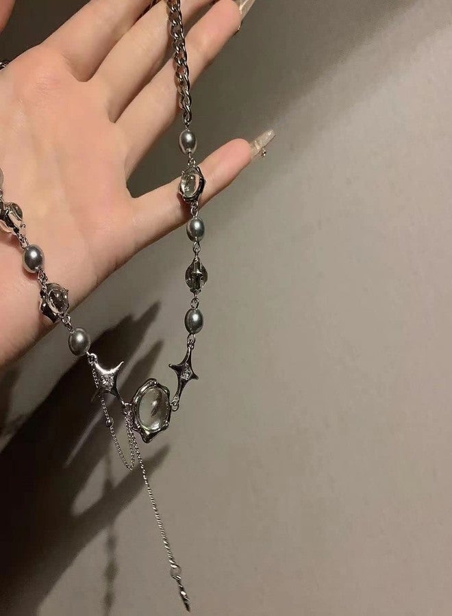 قلادة بينغيونغ تشانغ إتش آند زد واي تو كيه كريستال ستار مونستون بتصميم غير منتظم، بنمط بانك قوطي، مستوحاة من موسيقى البوب الكورية، مناسبة للنساء - Image 4