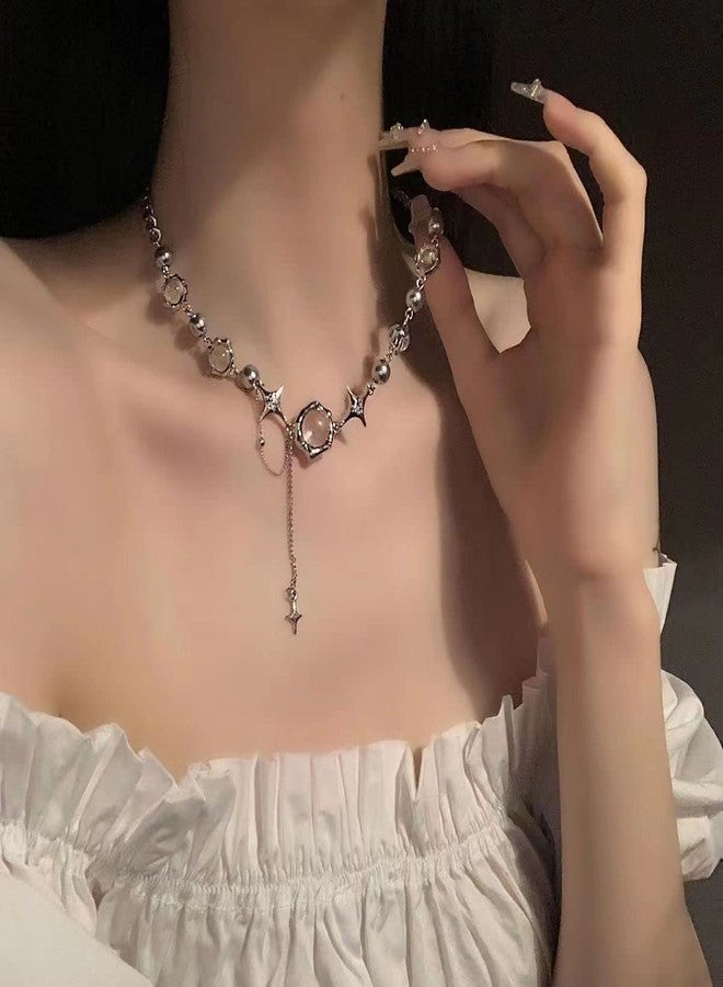 قلادة بينغيونغ تشانغ إتش آند زد واي تو كيه كريستال ستار مونستون بتصميم غير منتظم، بنمط بانك قوطي، مستوحاة من موسيقى البوب الكورية، مناسبة للنساء - Image 3