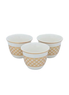 Alsaif Gallery 12 pieces set of white Arabic coffee cups with gold pattern  - Image 4