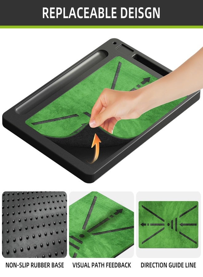Kasinali Golf Hitting Mats Practice Mat Outdoor Indoor Training Chipping Show Swing Path Feedback 3 Replaceable Turf Mat with No-Slip Heavy Duty Rubber Backing Golf Accessories Men Dad Husband Gifts - Image 4