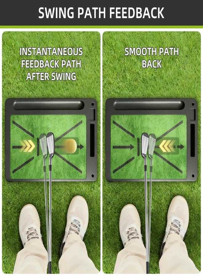 Kasinali Golf Hitting Mats Practice Mat Outdoor Indoor Training Chipping Show Swing Path Feedback 3 Replaceable Turf Mat with No-Slip Heavy Duty Rubber Backing Golf Accessories Men Dad Husband Gifts - Image 2