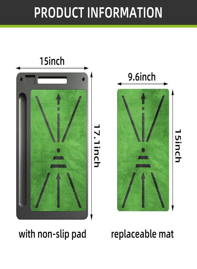 Kasinali Golf Hitting Mats Practice Mat Outdoor Indoor Training Chipping Show Swing Path Feedback 3 Replaceable Turf Mat with No-Slip Heavy Duty Rubber Backing Golf Accessories Men Dad Husband Gifts - Image 3