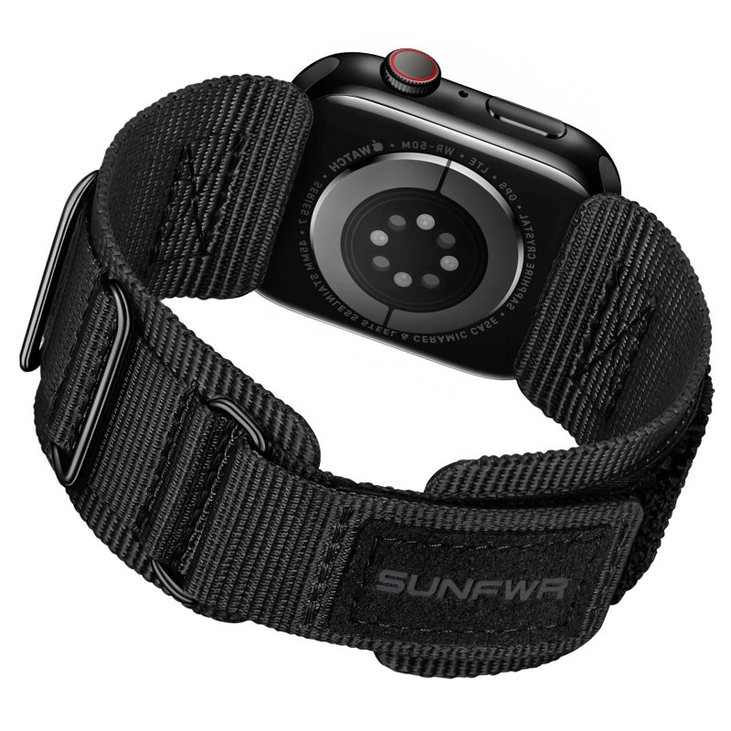 SUNFWR Compatible with Apple Watch Band 49mm 46mm 45mm 44mm 42mm, Rugged Velcro Straps for iWatch Ultra Series 10/9/8/7/6/5/4/3/2/1/SE, Tough Apple Watch Replacement Bands for Men Women - Image 1