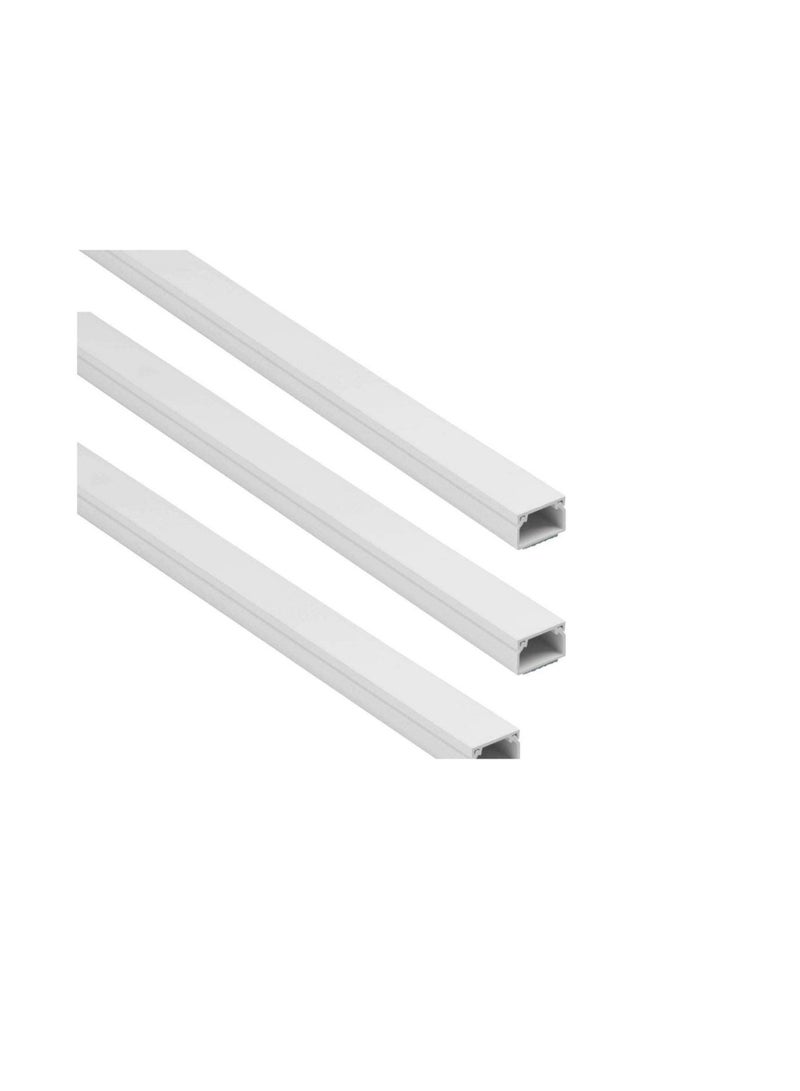 Abbasali 90cm Square Cable Box Self Adhesive PVC Wall Cord Cover Cable Pack Of 3 (16x16mm) - Image 1