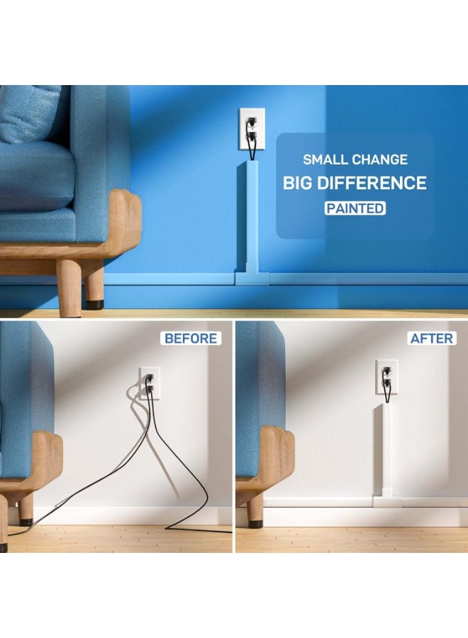 Abbasali 90cm Square Cable Box Self Adhesive PVC Wall Cord Cover Cable Pack Of 3 (16x16mm) - Image 4