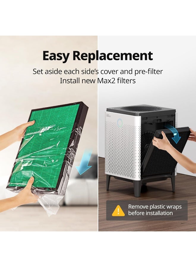 COWAY مجموعة فلاتر بديلة لتنقية الهواء Airmega 400/400S، فلتر Hepa أخضر حقيقي وفلتر كربون نشط، Ap-2015-Fp  - Image 2