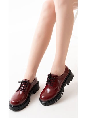 868-754 Claret Red Patent Leather Laced Daily High-Sole Loafer Shoes - pzsku/Z267267151C95FFC18188Z/45/_/1730571472/8d1aae68-a027-4c6c-a307-845c54263fd8