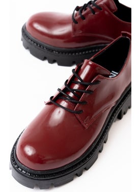 868-754 Claret Red Patent Leather Laced Daily High-Sole Loafer Shoes - pzsku/Z267267151C95FFC18188Z/45/_/1730571477/efeb6009-0f7f-4ade-bc1f-7fa99dccbd8f