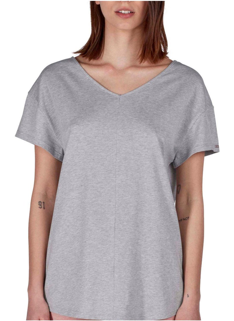 La Senza Skiny Short Sleeved Shirt Stone Grey Melange  - Image 1