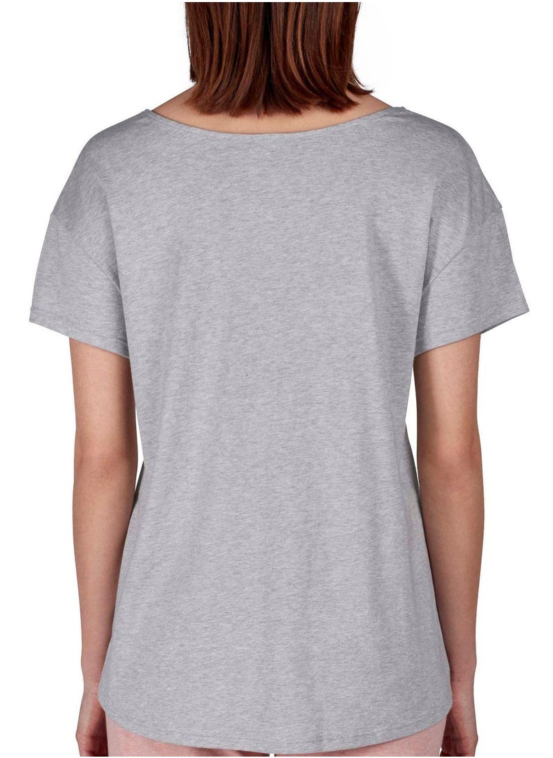 La Senza Skiny Short Sleeved Shirt Stone Grey Melange  - Image 2