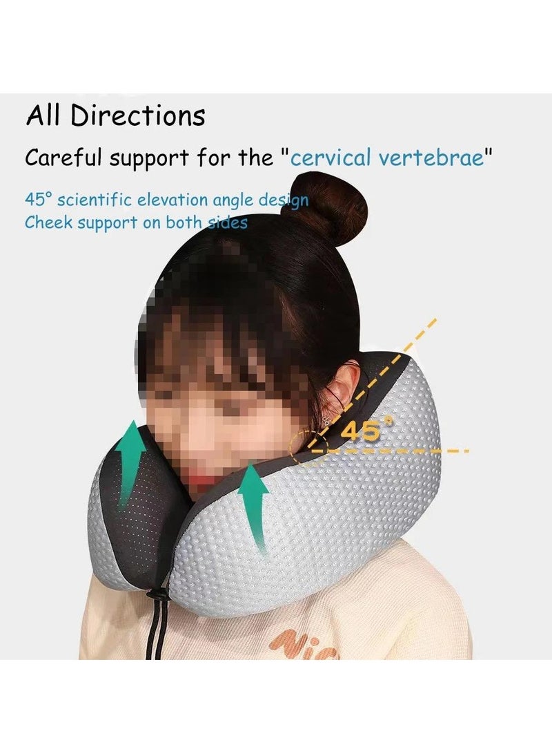 VIO Memory Foam Supportive U Shape Travel Pillow for Neck Head Shoulder Support Soft Lightweight Neck Pillow to Relieve Fatigue Ideal for Airplane Trains Cars Machine Washable Cover  - Image 2