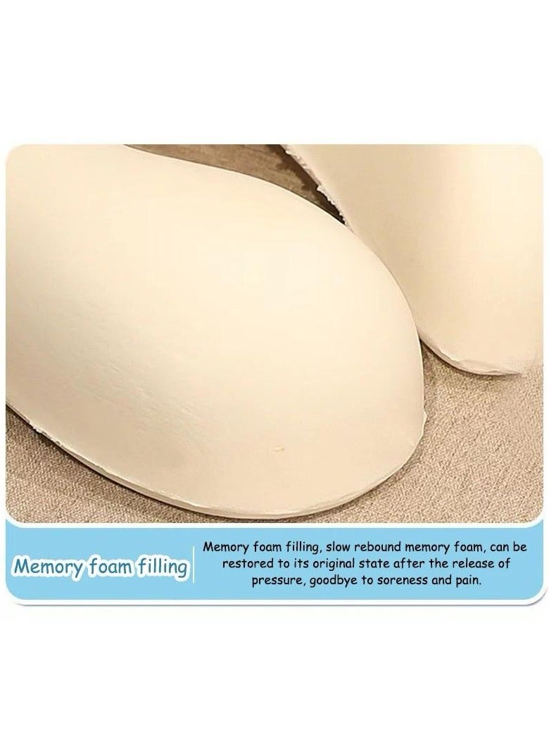 VIO Memory Foam Supportive U Shape Travel Pillow for Neck Head Shoulder Support Soft Lightweight Neck Pillow to Relieve Fatigue Ideal for Airplane Trains Cars Machine Washable Cover  - Image 4