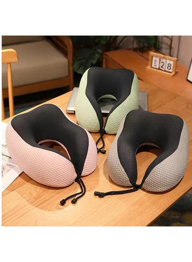VIO Memory Foam Supportive U Shape Travel Pillow for Neck Head Shoulder Support Soft Lightweight Neck Pillow to Relieve Fatigue Ideal for Airplane Trains Cars Machine Washable Cover  - Image 5