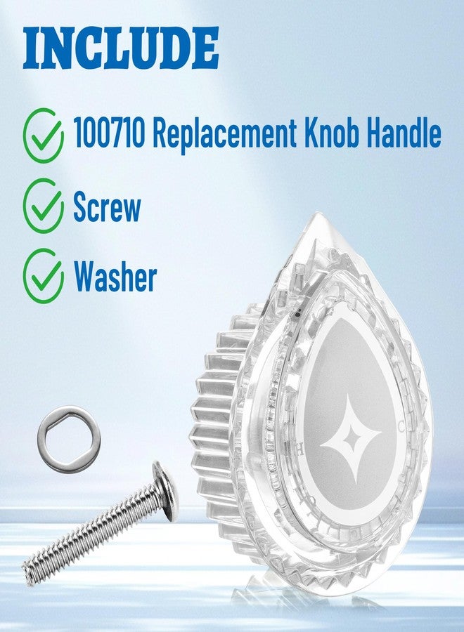 Amviner Shower Handle Knob Replacement Compatible with Moen 100710 Posi-Temp Valve, Bathtub Faucet Chrome Knob Kit, Tub Faucet Parts, White, 1 Pack - Image 4