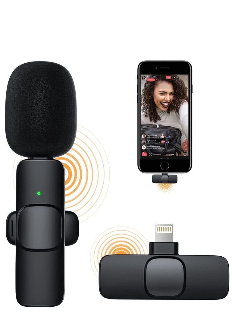 Wireless Lavalier Microphone for iphone Black - Image 1