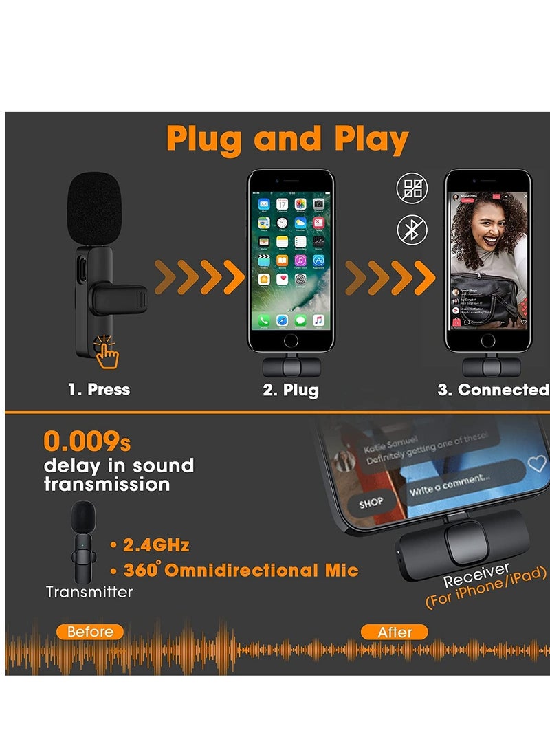 Wireless Lavalier Microphone for iphone Black - Image 2