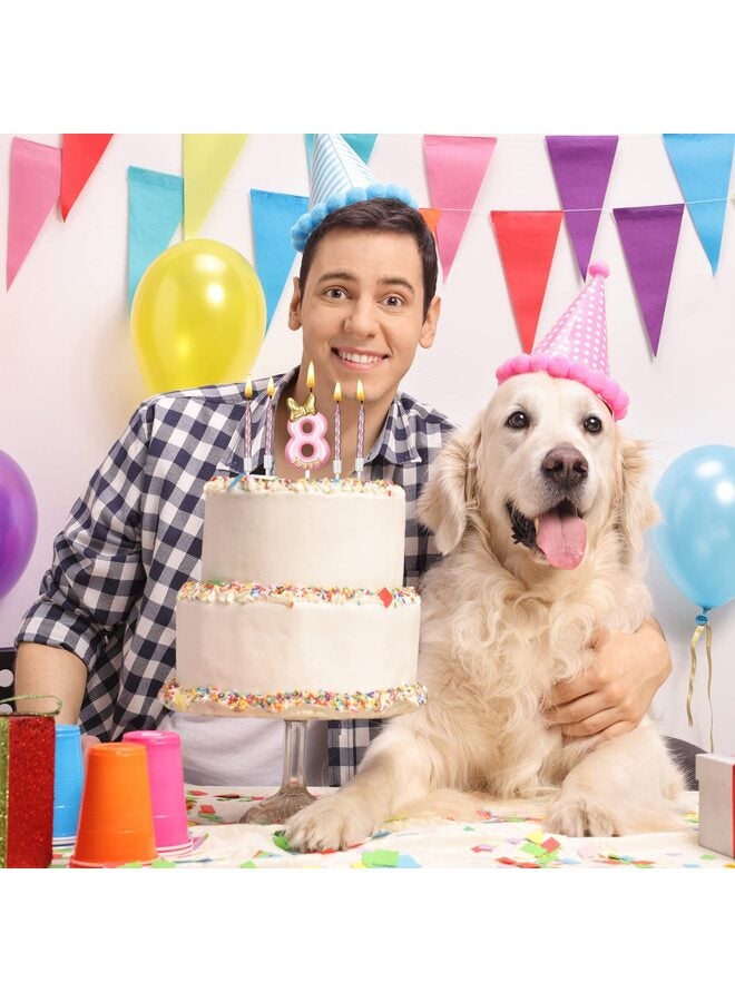 شموع عيد ميلاد وردية من وايت شوب، عبوة من 10 شموع وردية رفيعة على شكل كب كيك مع شمعدانات، مثالية لحفلات أعياد ميلاد الفتيات والذكرى السنوية (رقم 8) - Image 5