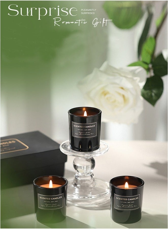 كاندل 3 قطع شموع معطرة، عطر قوي يدوم طويلاً، شمعة معطرة في برطمان فول الصويا، شموع معطرة للمنزل، مجموعة هدايا شموع للاستحمام والسبا واليوغا والسفر، لتخفيف التوتر 159 جرام  - Image 5