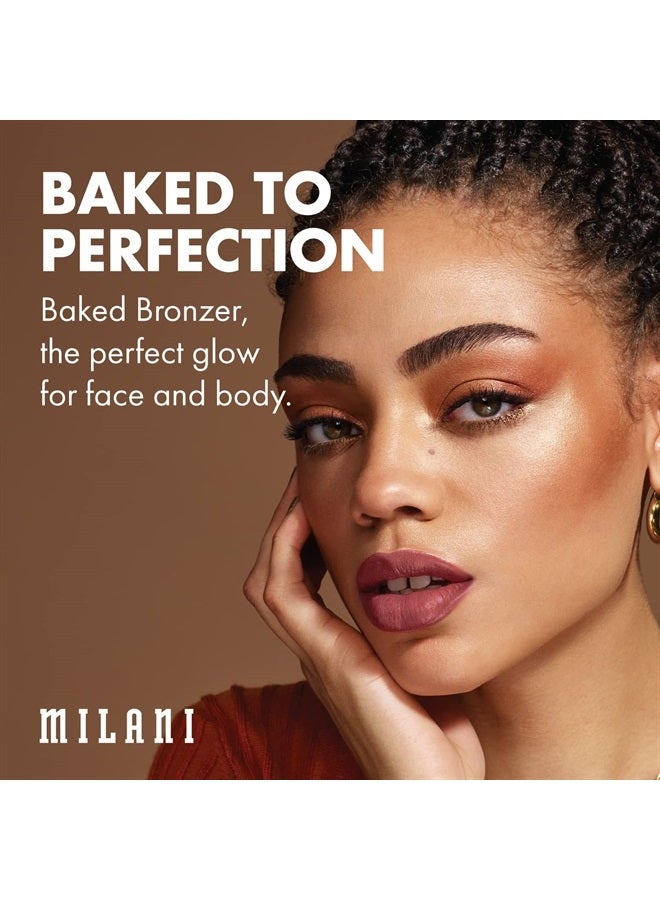 MILANI Baked Bronzer - Soleil, Cruelty-Free Shimmer Bronzing Powder to Use For Contour Makeup, Highlighters Makeup, Bronzer Makeup, 0.25 Ounce - Image 3