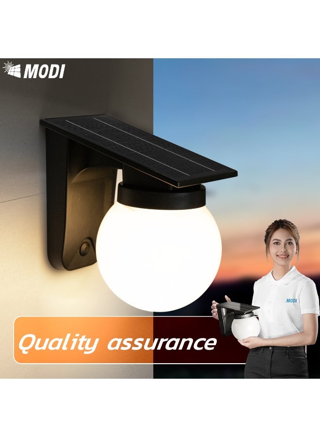 MODI Solar Porch Light IP65 Waterproof 12 Hours Lighting 170x110mm 3C Color Outdoor Decorative Globe Lamp for Garden Pathway Yard Patio Energy Saving - Image 2