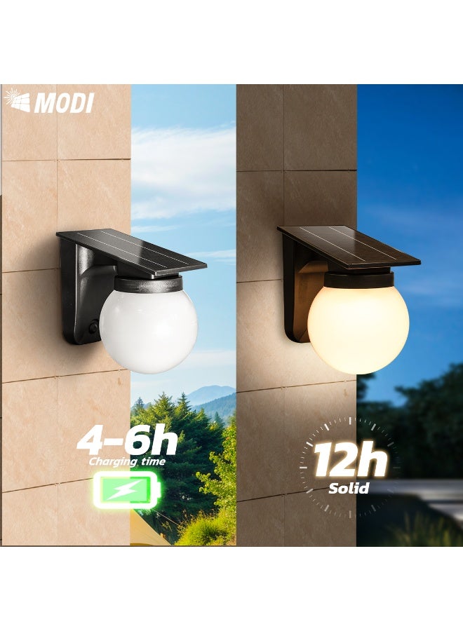 MODI Solar Porch Light IP65 Waterproof 12 Hours Lighting 170x110mm 3C Color Outdoor Decorative Globe Lamp for Garden Pathway Yard Patio Energy Saving - Image 4