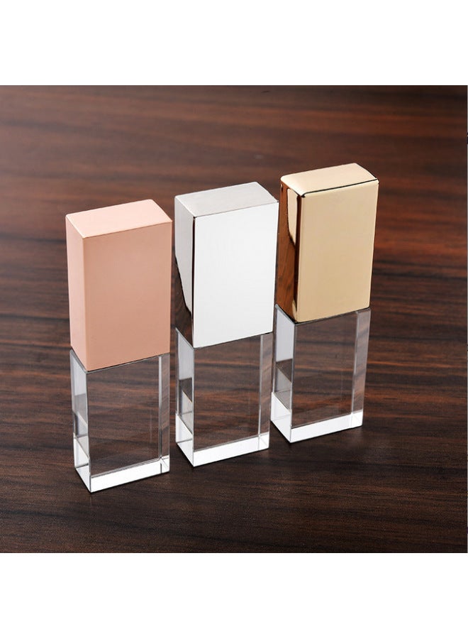 قرص U كريستال مضيء 256 جيجا عالي السرعة 3.0 2.0 سيارة USB DIY شعار الشركة هدايا الأعمال قرص U بالجملة - اللون: فضي - السعة: USB2.0 256 جيجابايت  - Image 2