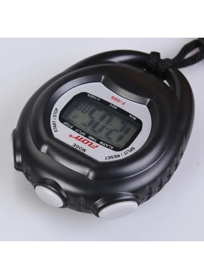 Generic F-006 Professional Handheld Digital Timer, Multifunctional Waterproof LCD Electronic Stopwatch with Date, Time and Alarm for Sports Coaches, Fitness Trainers and Referees  - Image 3