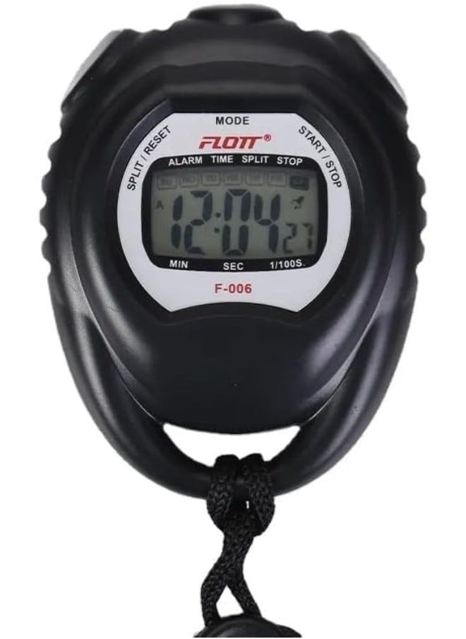 Generic F-006 Professional Handheld Digital Timer, Multifunctional Waterproof LCD Electronic Stopwatch with Date, Time and Alarm for Sports Coaches, Fitness Trainers and Referees  - Image 2