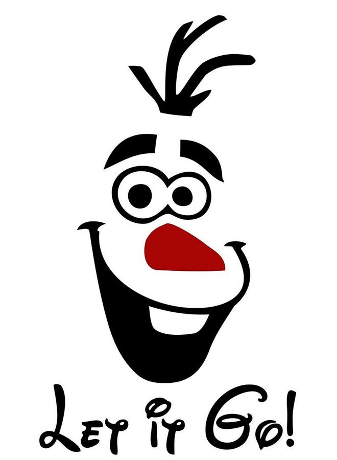 Olaf Let it Go Toilet Seat Decal Vinyl Car Truck Decal Sticker (Black, 12")