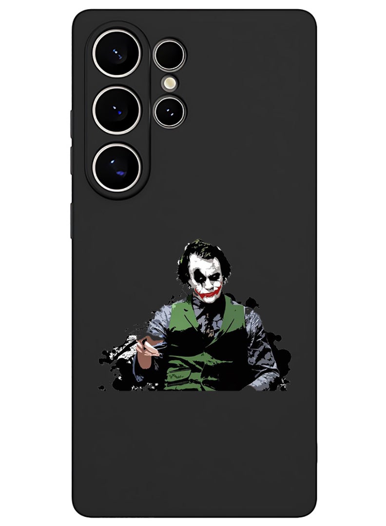 Theodor Protective Slim Fit Case Liquid Silicone Cover with Full Body Protection Anti-Scratch Shockproof Case For Samsung Galaxy S25 Ultra (Black) - Joker Pointing - Image 1