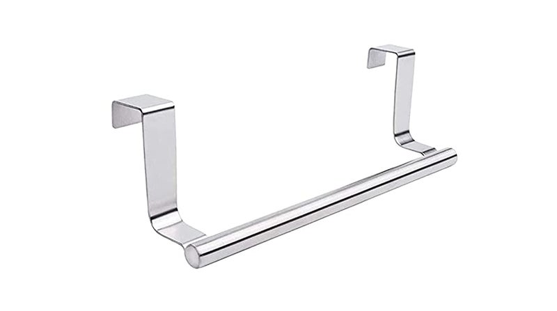 RISSACHI Stainless Steel Towel Bar Holder Cabinet Hanger Over Door Kitchen Hook Drawer Storage. - Image 1
