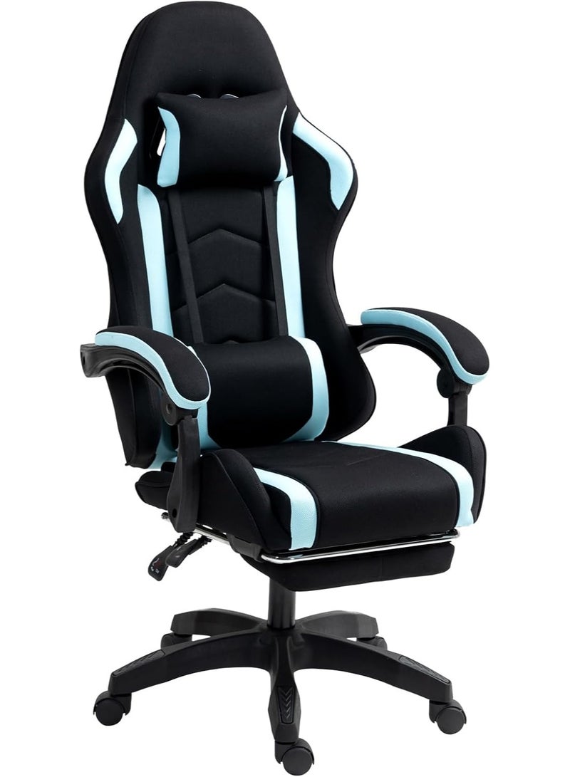 Gaming Chair Computer Chair, Ergonomic High Back Fabric Gaming Chair, Tilt and Height Adjustable Computer Chair with Neck and Massaging Lumbar Support for Office or Gaming - Image 1