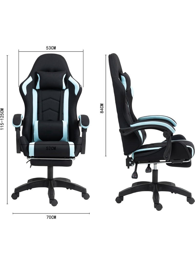 Gaming Chair Computer Chair, Ergonomic High Back Fabric Gaming Chair, Tilt and Height Adjustable Computer Chair with Neck and Massaging Lumbar Support for Office or Gaming - Image 3
