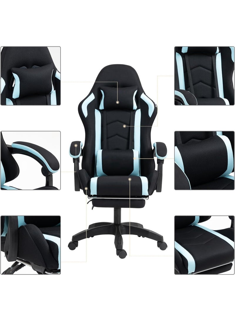 Gaming Chair Computer Chair, Ergonomic High Back Fabric Gaming Chair, Tilt and Height Adjustable Computer Chair with Neck and Massaging Lumbar Support for Office or Gaming - Image 5