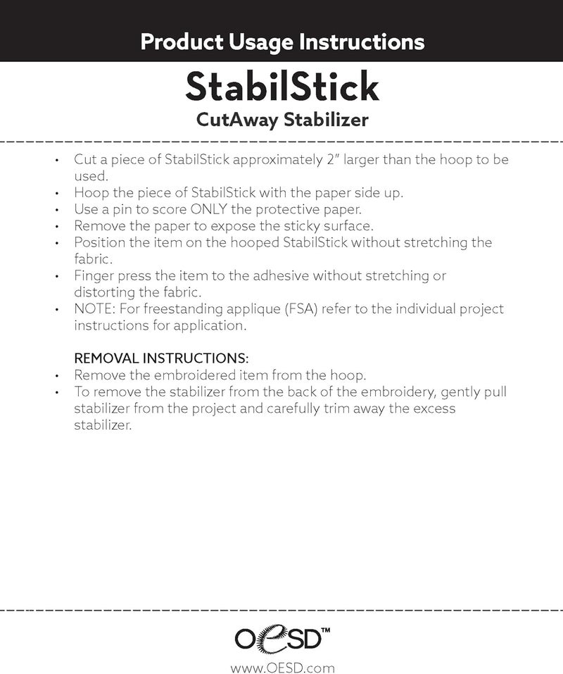 OESD StabilStick Cut Away Embroidery Stabilizer 15 x 10 yd Roll - Image 3